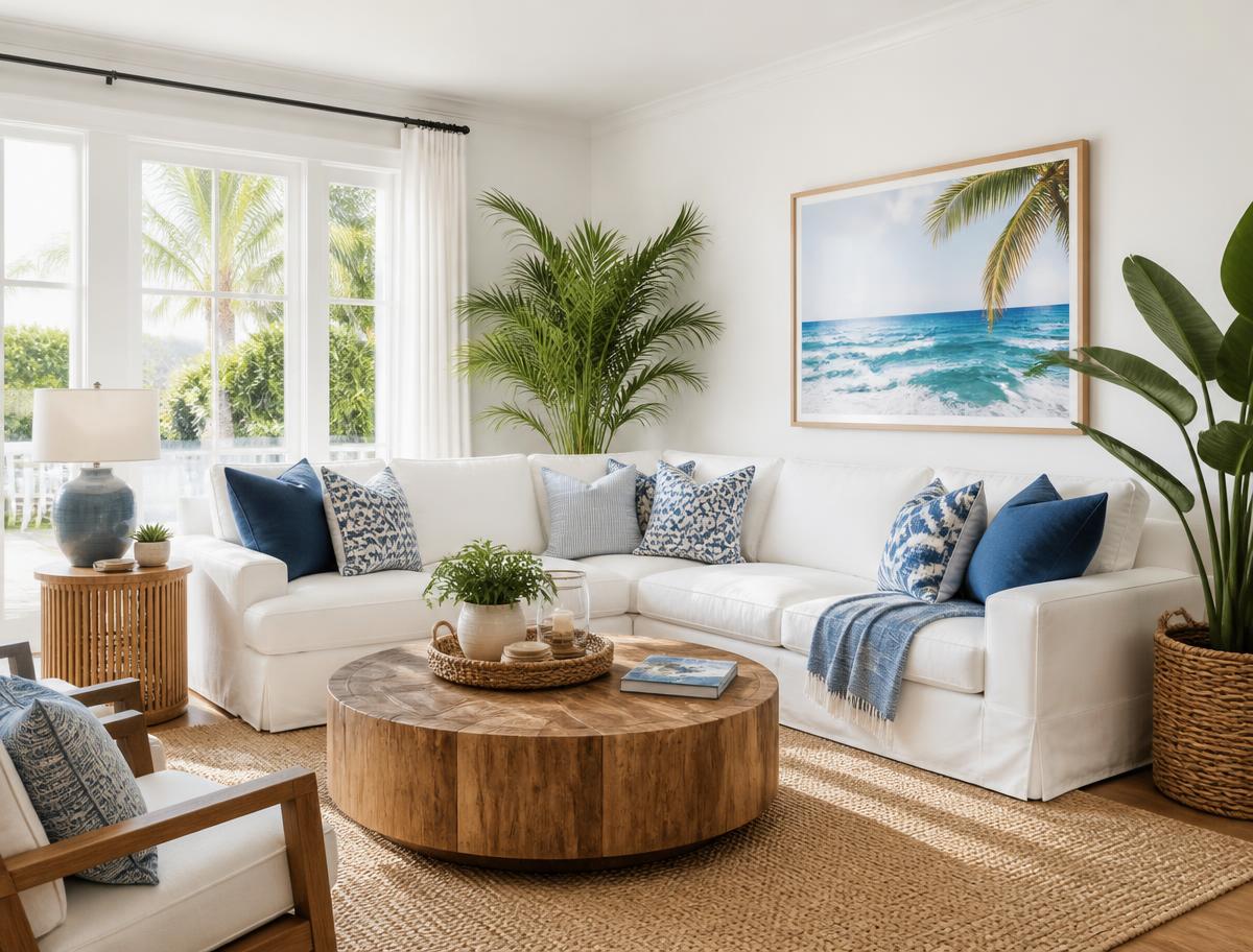 Freshly painted living room in a Boca Raton home